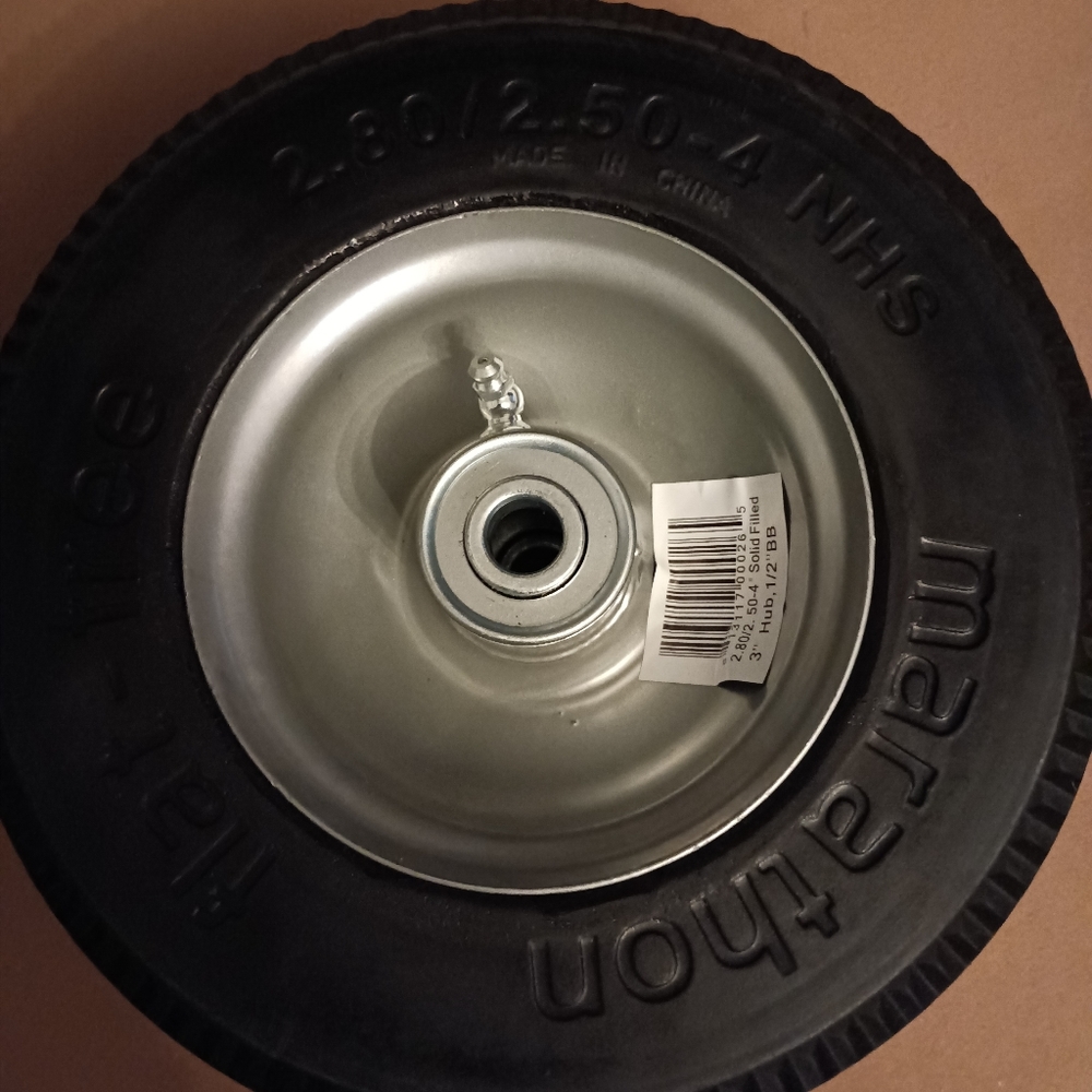 8inch flat free truck utility cart tire on wheel (349)